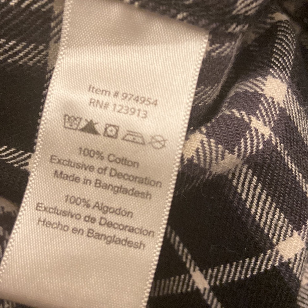 JACHS Black White Long Sleeve Plaid Flannel Shirt - Men's Medium. - Picture 5 of 7